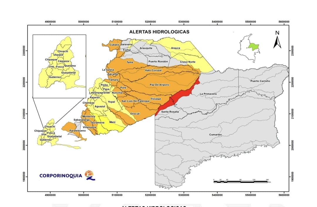 Corporinoquia hace un llamado a la prevención ante aumento de alertas por lluvias e inundaciones