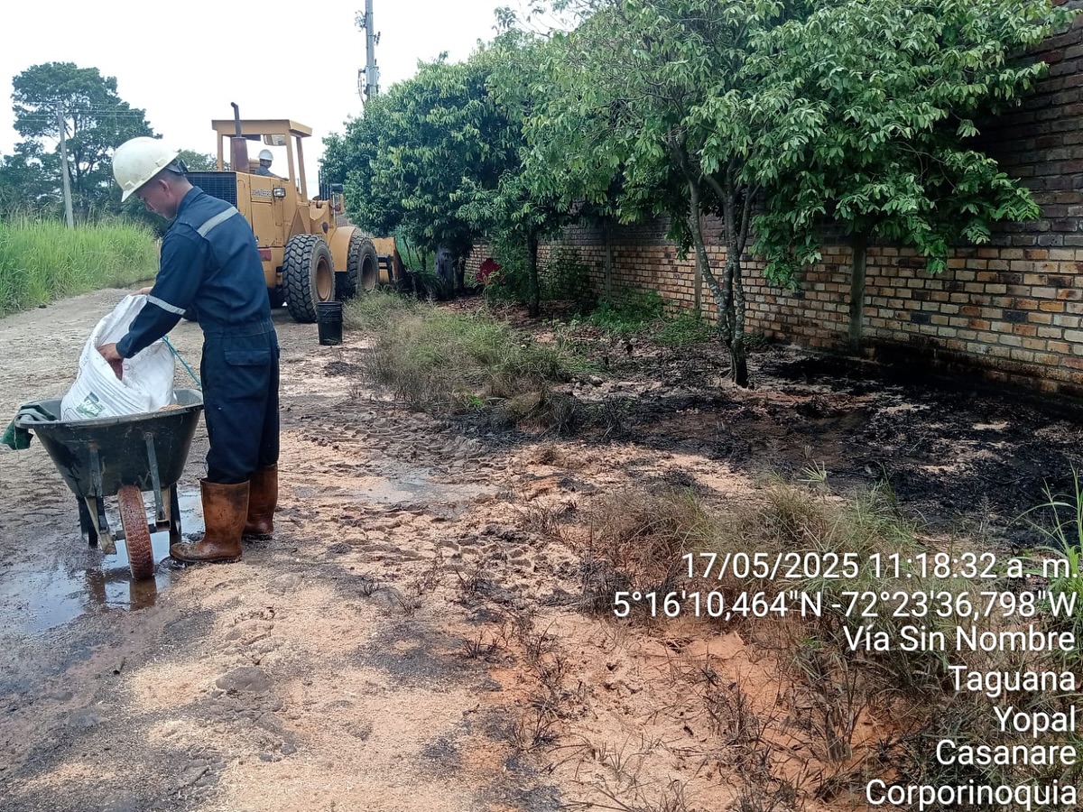 Corporinoquia atendió contingencia ambiental por derrame de aceites e hidrocarburos en predios de empresa prestadora de servicios petroleros