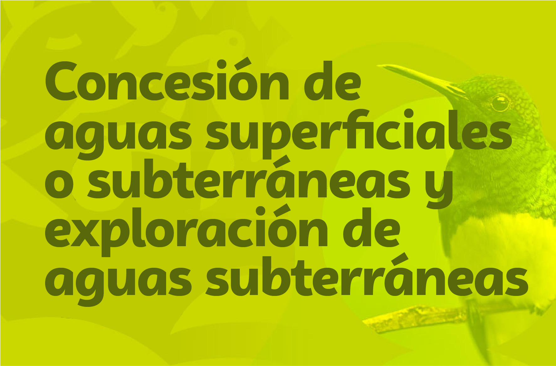 Concesión de aguas superficiales o subterráneas y exploración de aguas subterráneas